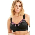 thumbnail image 1 of Comfort Choice Women's Plus Size Front-Close Embroidered Wireless Posture Bra, 1 of 5