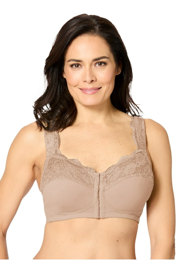 Women's Plus Size Front Close Wireless Gel Strap Bra