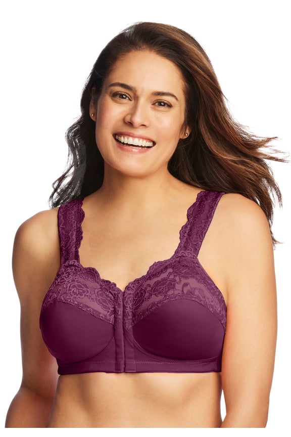 Women's Plus Size Front Close Wireless Gel Strap Bra