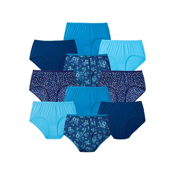 Comfort Choice Plus Size Full Coverage Cotton Brief 10-Pack