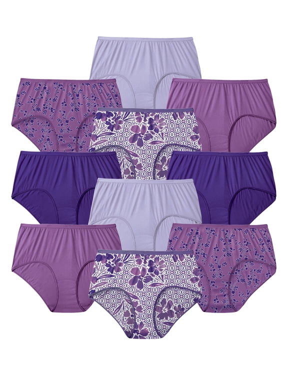 Plus Size Full Coverage Cotton Brief 10-Pack