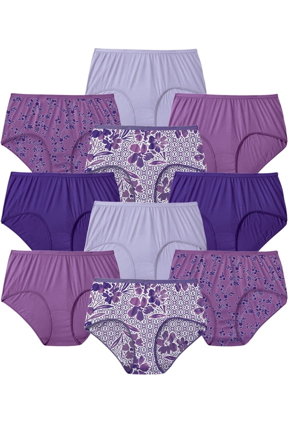 Plus Size Full Coverage Cotton Brief 10-Pack