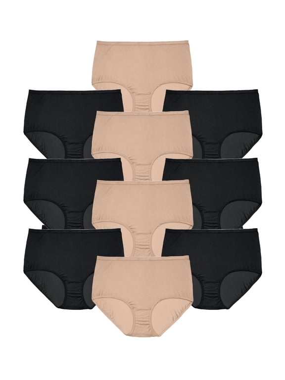 Plus Size Full Coverage Classic Nylon Brief Pack