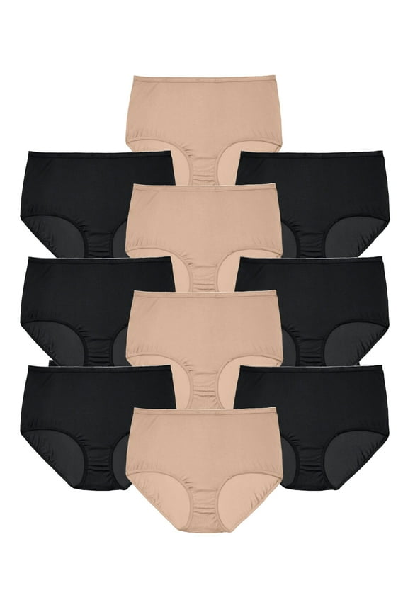 Plus Size Full Coverage Cotton Brief 10-Pack