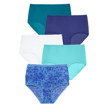 Comfort Choice Plus Size Full Coverage Nylon Brief 5-Pack