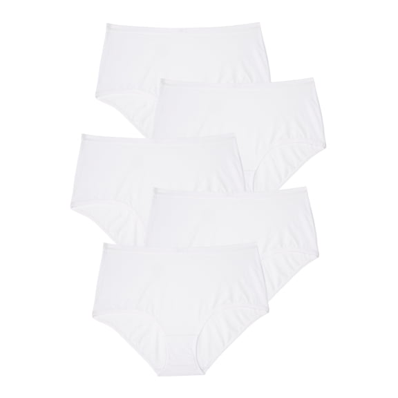 Comfort Choice Plus Size Full Coverage Stretch Cotton Brief 5 Pack
