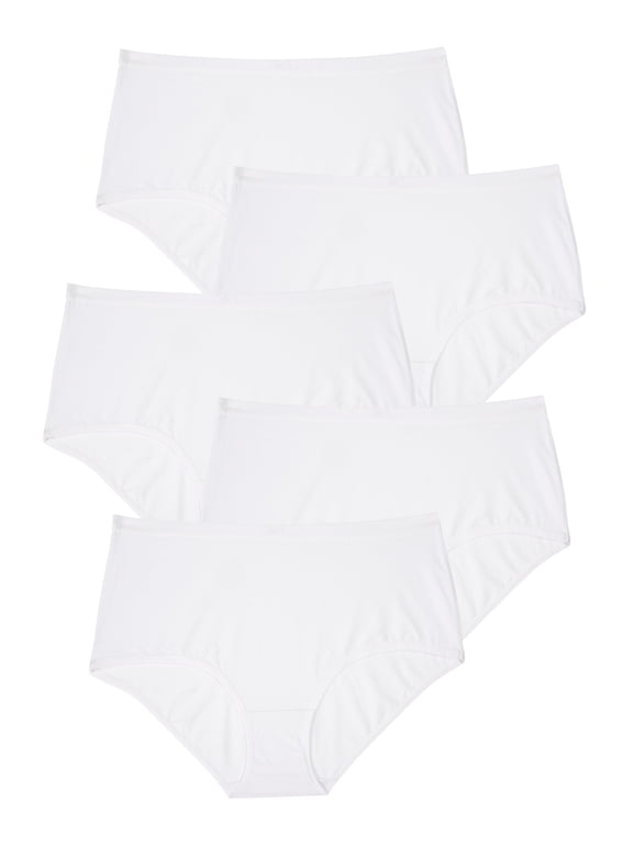 Plus Size Full Coverage Stretch Cotton Brief 5 Pack