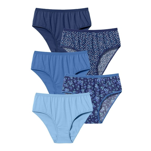 Comfort Choice Plus Size Hi-Cut Cotton Brief 5-Pack