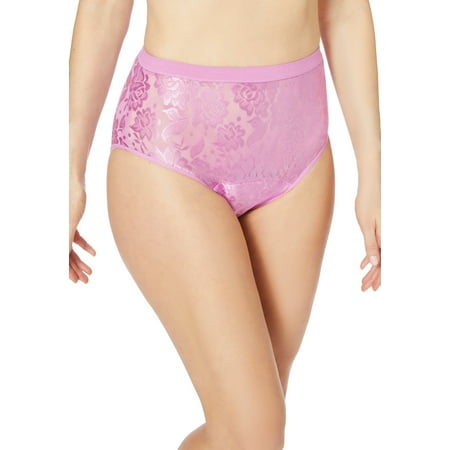 Comfort Choice Plus Size Lace Incontinence Brief 2-Pack
