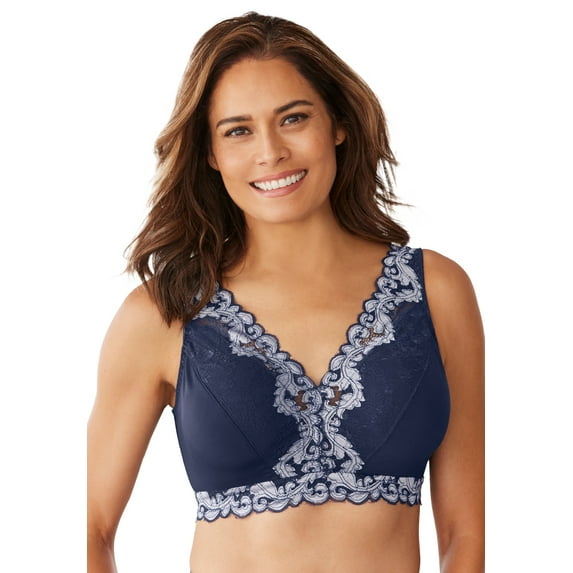 Comfort Choice Women's Plus Size Lace Leisure Bralette