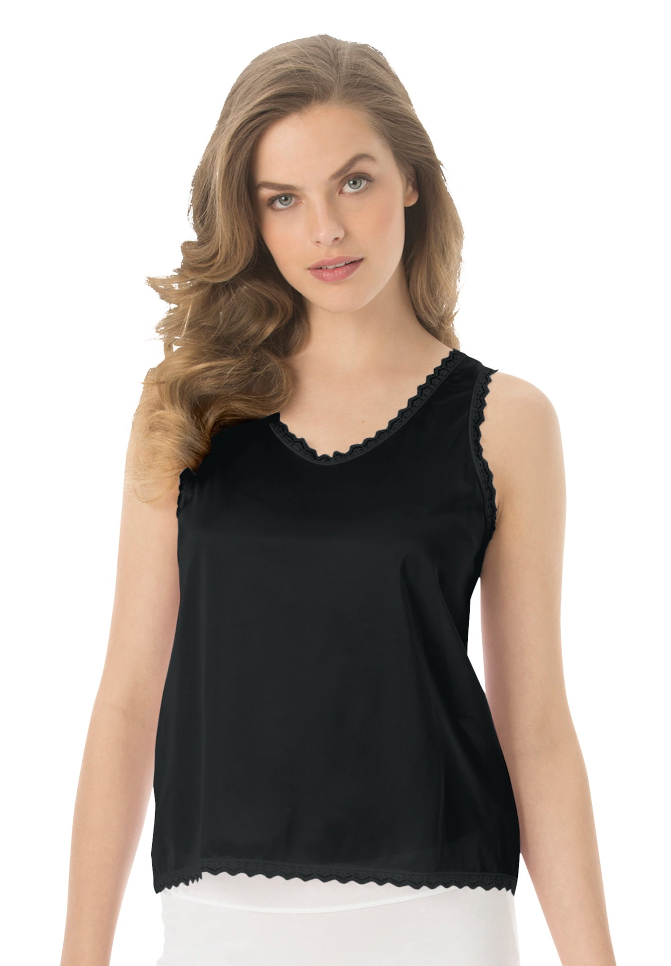 Comfort Choice Women's Plus Size Lace-Trim Camisole - Walmart.com