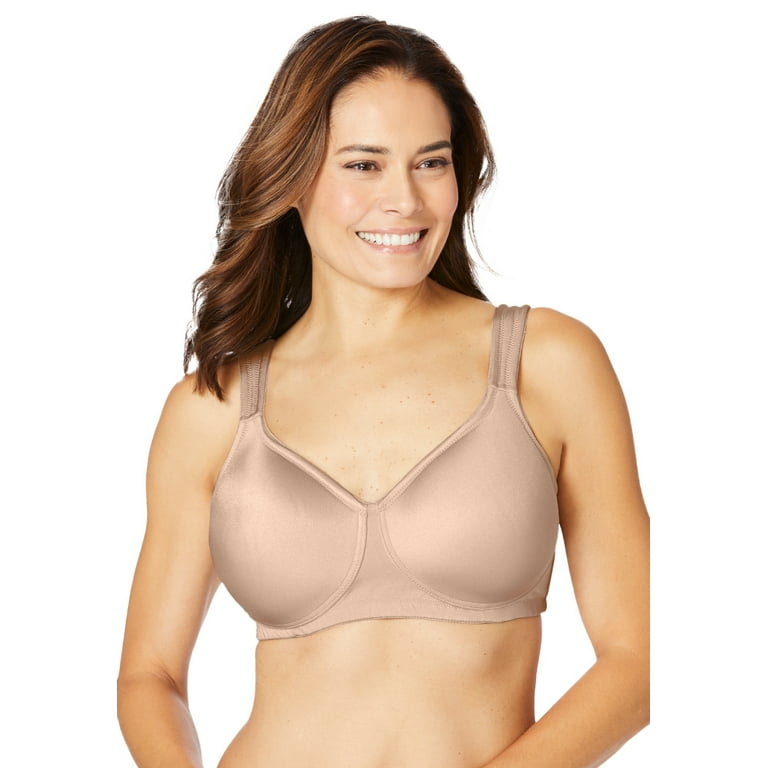 Full Coverage Adjustable Bra Wireless Lightly Lined Smooth T-Shirt Bra,  Cotton Spandex