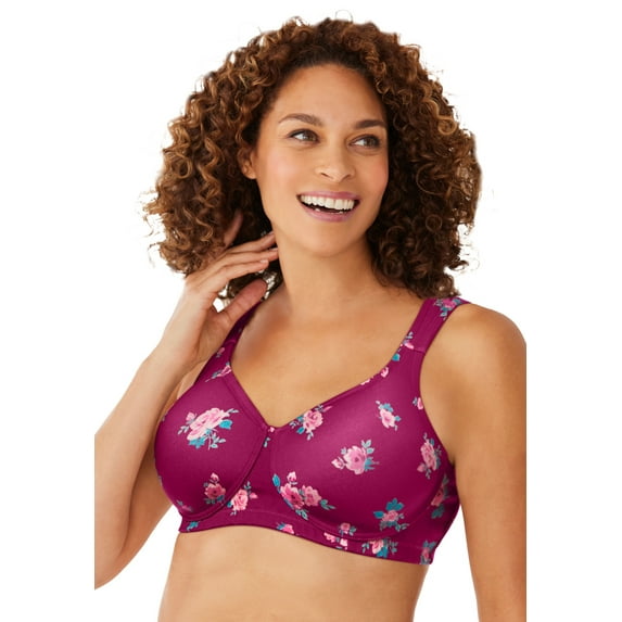 Comfort Choice Women's Plus Size Microfiber Wireless Lightly Padded T-Shirt