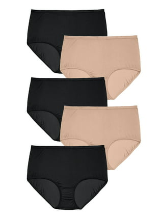 Comfort Choice Women's Plus Size Stretch Cotton Brief 5-Pack Underwear