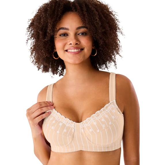 Comfort Choice Women's Plus Size Pinstripe Wireless Bra