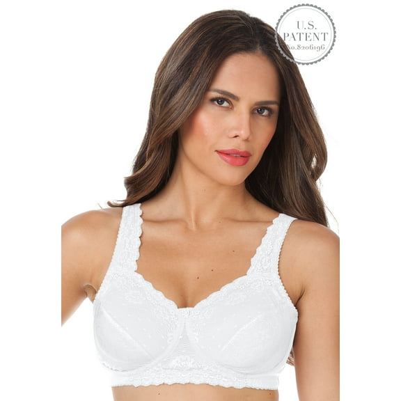Comfort Choice Women's Plus Size Side Wire Lace Bra