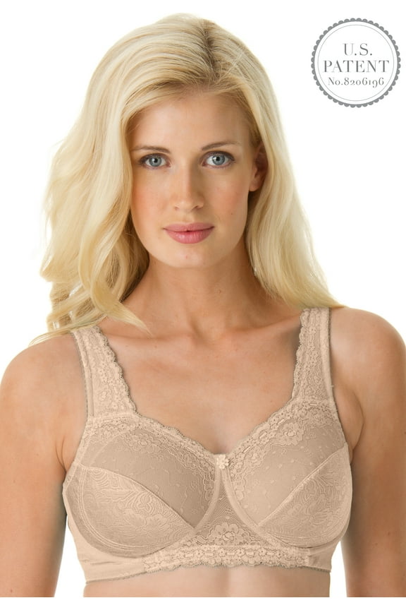 Women's Plus Size Side Wire Lace Bra