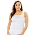 thumbnail image 1 of Comfort Choice Plus Size Silky Lace-Trimmed Camisole, 1 of 3