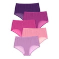 thumbnail image 1 of Comfort Choice Women's Plus Size Full Coverage Stretch Cotton Brief 5-Pack, 1 of 6