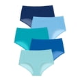 thumbnail image 1 of Comfort Choice Women's Plus Size Full Coverage Stretch Cotton Brief 5-Pack, 1 of 6