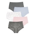 thumbnail image 1 of Comfort Choice Women's Plus Size Full Coverage Stretch Cotton Brief 5-Pack, 1 of 6