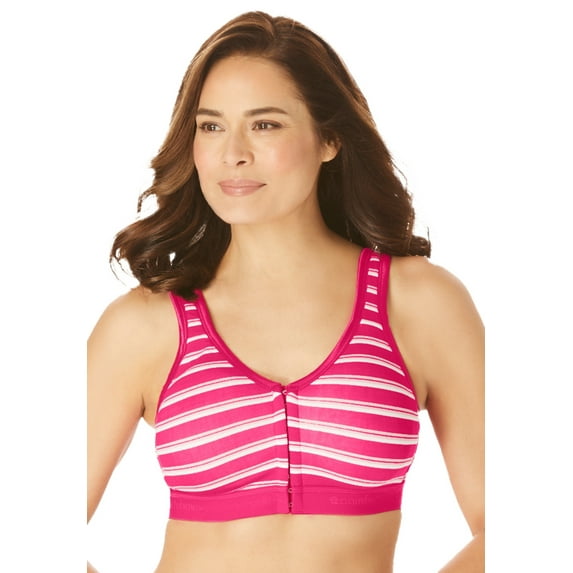 Comfort Choice Women's Plus Size Wireless Front-Close Lounge Bra