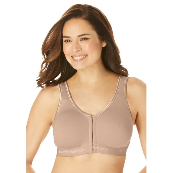 Comfort Choice Women's Plus Size Wireless Front-Close Lounge Bra