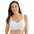 thumbnail image 1 of Comfort Choice Women's Plus Size Wireless Microfiber T-shirt Bra Color: White Size: 42 D, 1 of 3