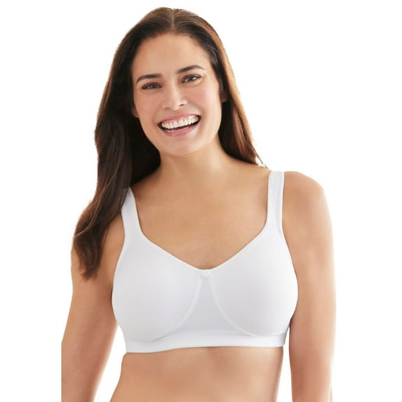Comfort Choice Women's Plus Size Wireless Microfiber T-shirt Bra Color: White Size: 42 D