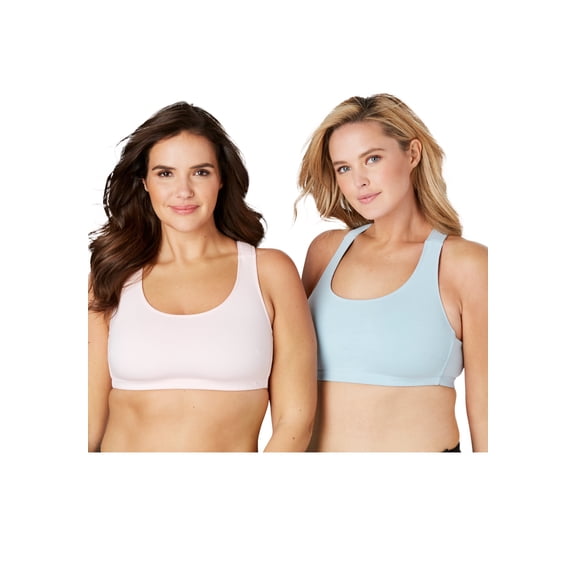 Comfort Choice Women's Plus Size Wireless Sport Bra 2-Pack