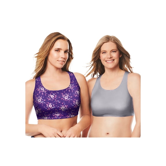 Comfort Choice Women's Plus Size Wireless Sport Bra 2-Pack