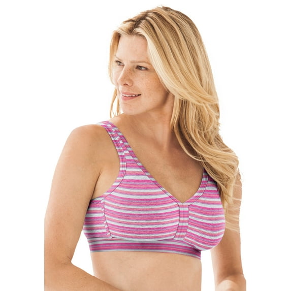 Comfort Choice Women's Plus Size Wireless Back-Close Lounge Bra