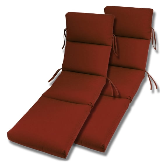 Comfort Classic Channeled Indoor/Outdoor Sunbrella Chaise Lounge Cushion - Set of 2