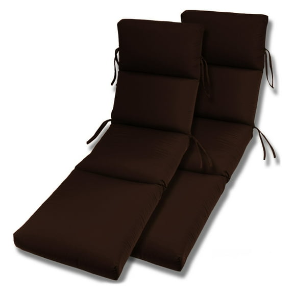 Comfort Classic Channeled Indoor/Outdoor Sunbrella Chaise Lounge Cushion - Set of 2