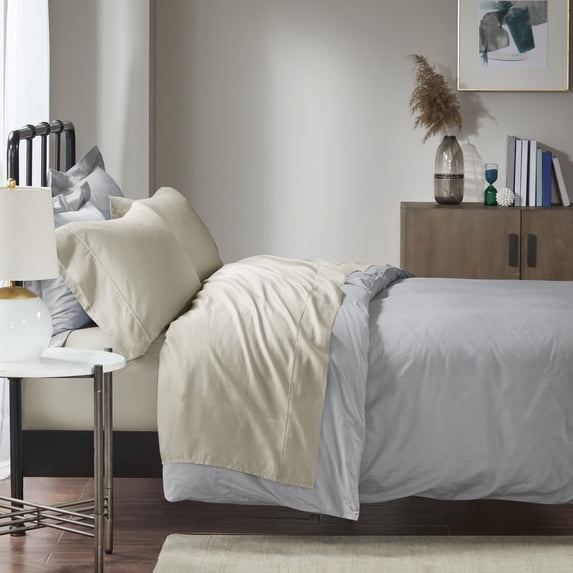 Comfort Classics 1500 Thread Count Cotton Rich 4 Piece White Sheet Set, King