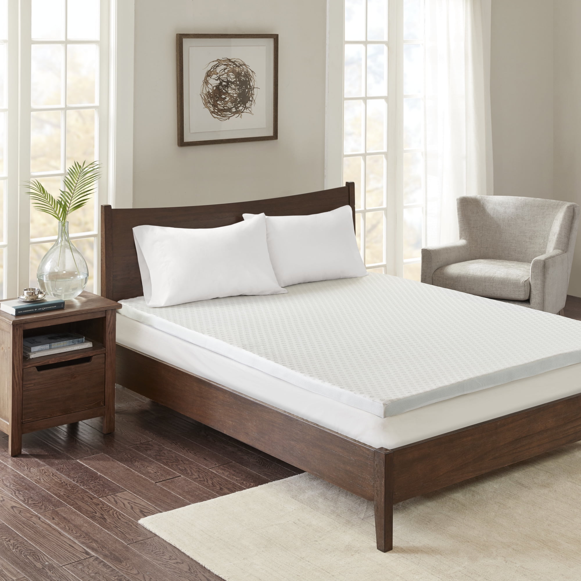 Full 2" Gel Memory Foam Mattress Topper with Zippered Cover