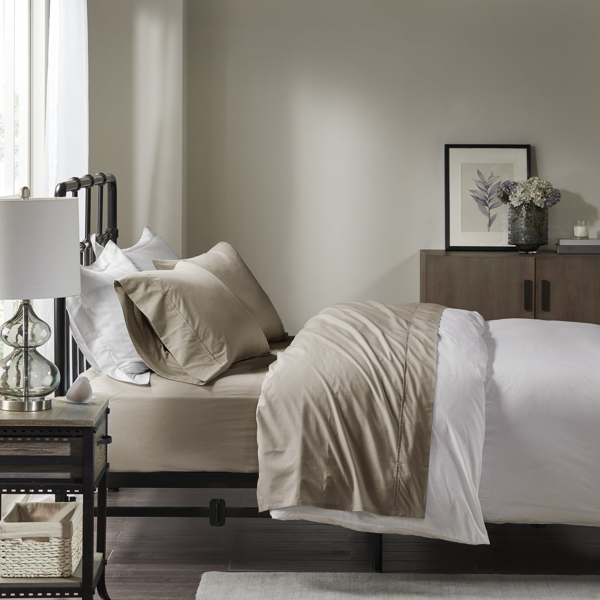 White Queen Cotton Percale Sheet Set