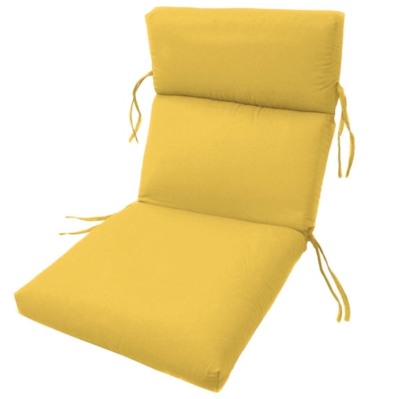 22W x 44L x 5H Hinge at 24" Sunbrella Outdoor CHANNELED CHAIR CUSHION in Sunflower by Comfort Classics Inc.