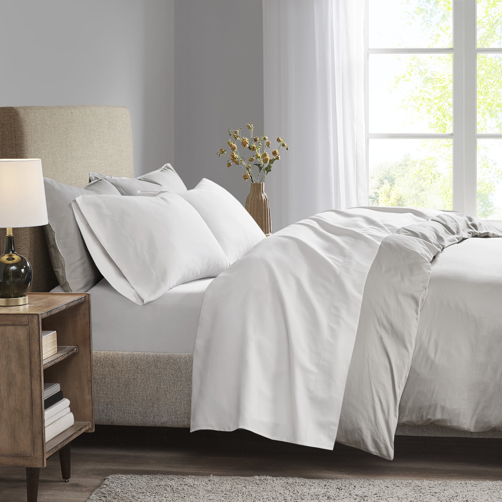 Comfort Classics 4 PC White Luxurious Brushed Microfiber Deep Pocket Sheet Set, California King