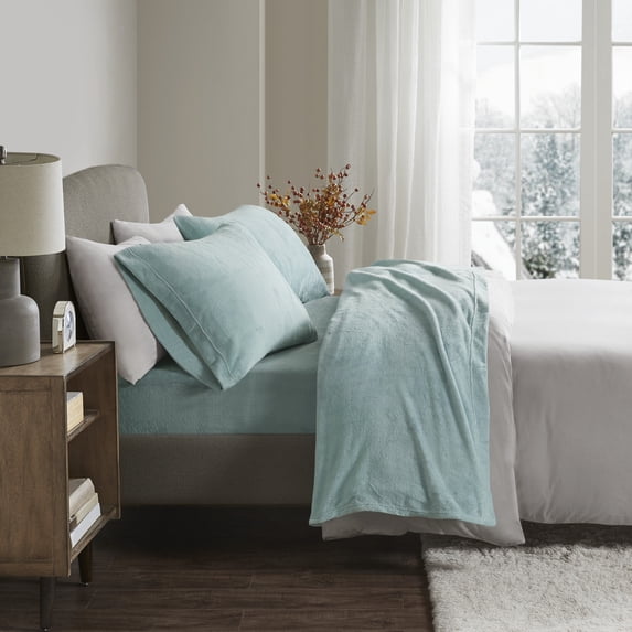 Comfort Classics 4-Piece Aqua Soloft Micro Plush Sheet Set, Full