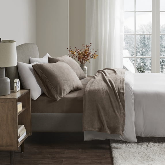 Comfort Classics 4-Piece Brown Soloft Micro Plush Sheet Set, Full