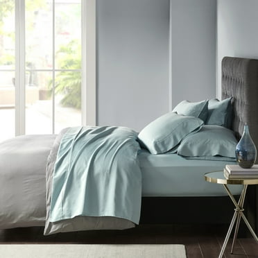 Comfort Classics 6-Piece 800 Thread Count Aqua Cotton Blend Sateen Sheet Set, Queen