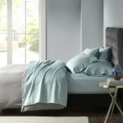 Madison Park 6-piece 800 Thread Count Cotton Blend Sateen Sheet Set, Queen - Aqua, Resistant to fading, shrinking and wrinkles