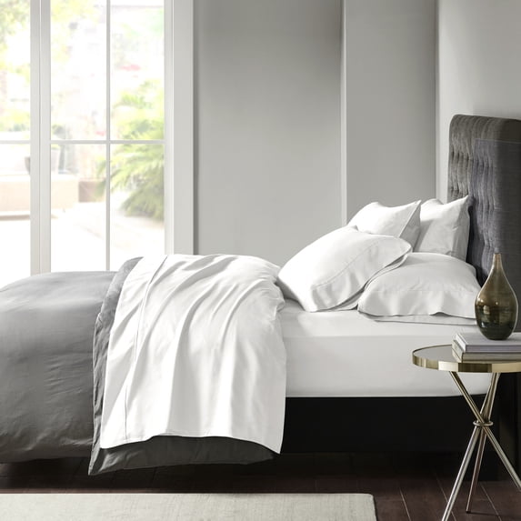 Madison Park 6-Piece 800 Thread Count Cotton Blend Sateen Sheet Set, Cal King - White