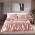 thumbnail image 1 of Regency Heights Blush Satin Sheet Set Full Size, 6-Piece Silky Bed Sheets with 16" Deep Pocket Fitted Sheet, 1 of 10