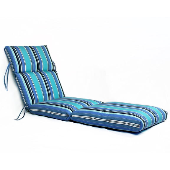 22W x 74L x 5H Hinge at 26" Sunbrella Outdoor CHANNELED CHAISE CUSHION in Dolce Oasis by Comfort Classics Inc