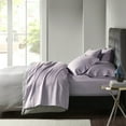 thumbnail image 1 of Madison Park 7-Piece 800 Thread Count Cotton Blend Sateen Sheet Set, Split King - Purple, 1 of 7