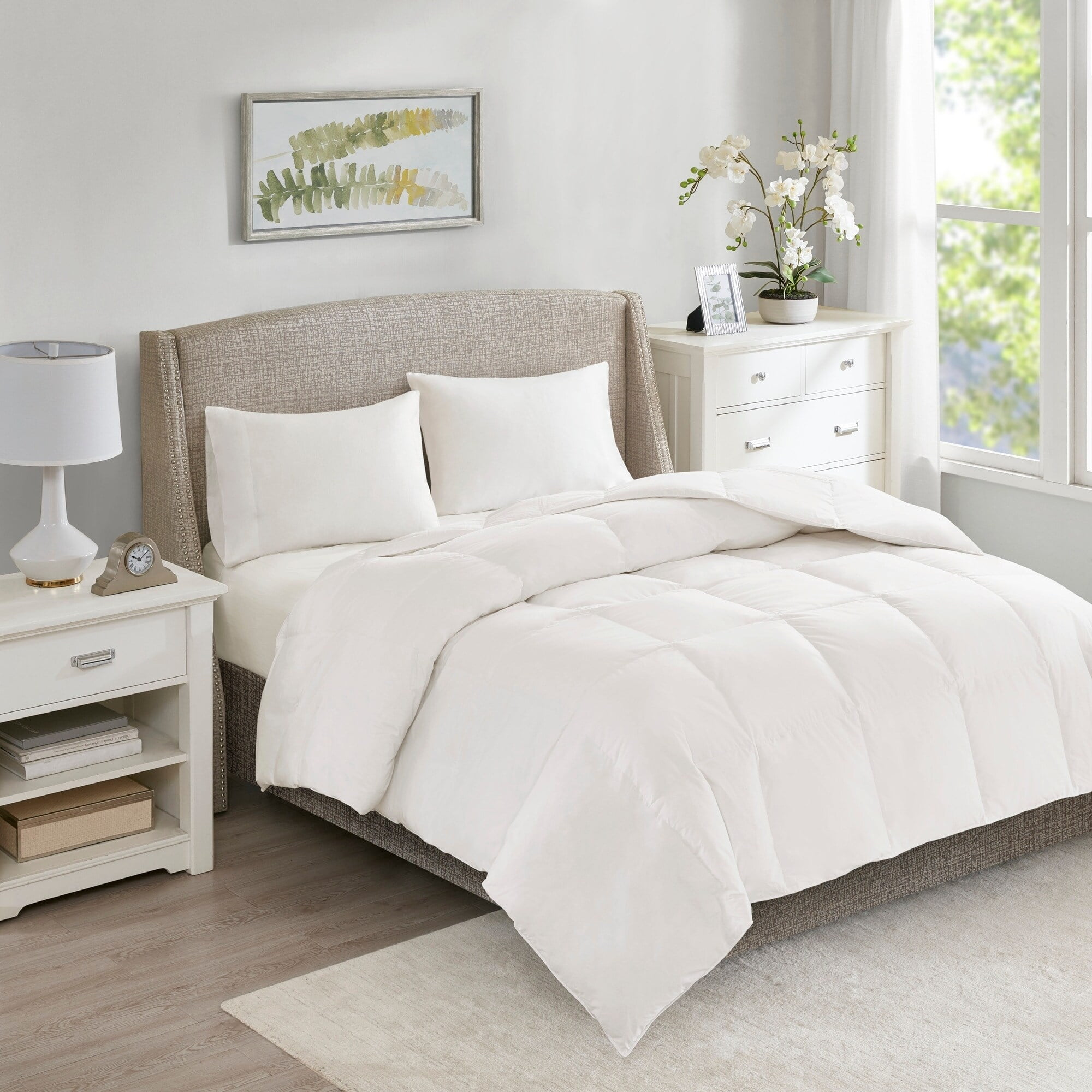 Full White Cotton Down Comforter Set