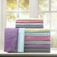 thumbnail image 1 of Comfort Classics Chevron Ultra Soft Microfiber Sheet Set, Purple, King, 1 of 6