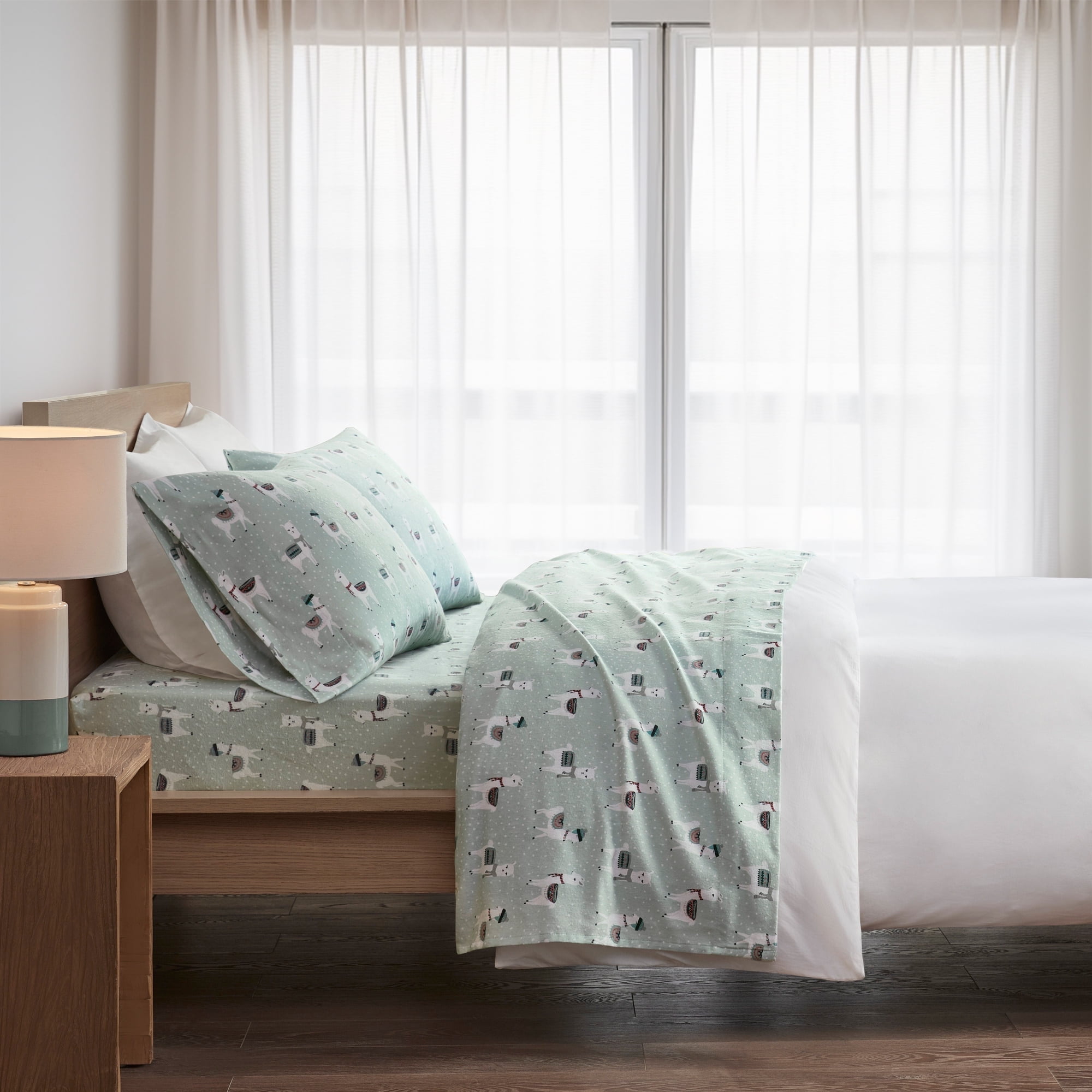 Twin XL Size Bed Sheets Set, 3-Piece Cozy Cotton Flannel Sheets Set ...